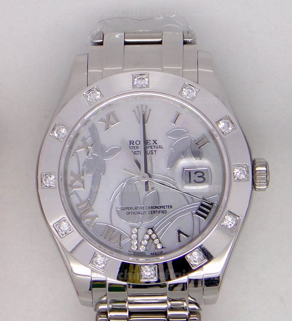 Fake Rolex Pearlmaster Datejust Watch: SS VI Diamond Bezel